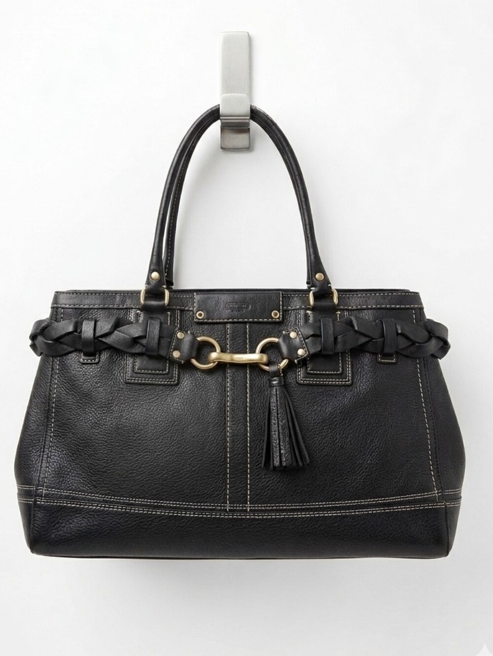 Vintage Coach Hamptons Leather Tote with Gold Hardware
